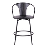 Armen Living Payton Black Steel,Plywood Barstool