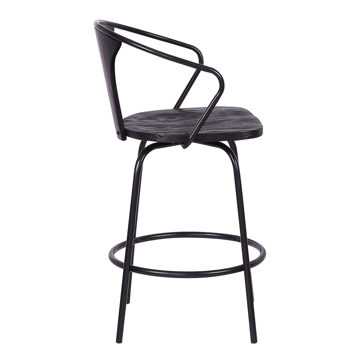 Armen Living Payton Black Steel,Plywood Barstool