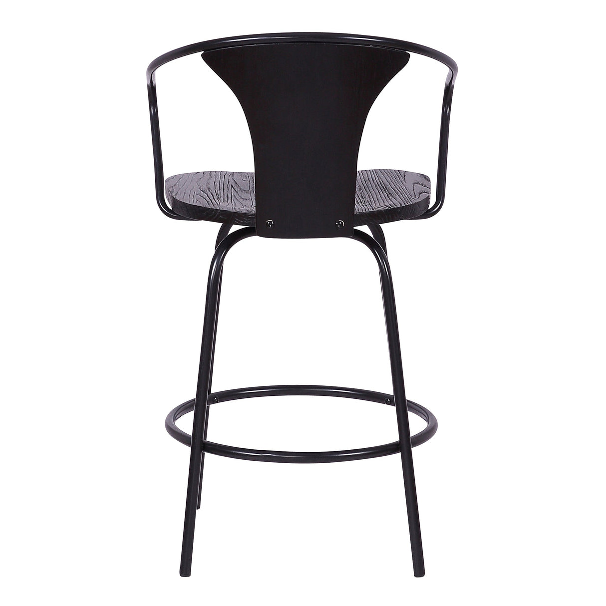 Armen Living Payton Black Steel,Plywood Barstool