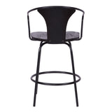 Armen Living Payton Black Steel,Plywood Barstool