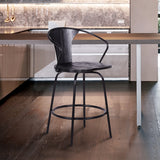 Armen Living Payton Black Steel,Plywood Barstool