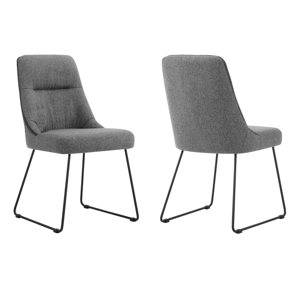 Armen Living Quartz Fabric/Plywood/Metal 100% Polyester Dining Chair