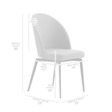 Armen Living Quartz Fabric/Plywood/Metal 100% Polyester Dining Chair