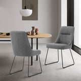 Armen Living Quartz Fabric/Plywood/Metal 100% Polyester Dining Chair