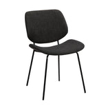 Armen Living Quest Black Powder Steel,Fabric,Plywood 100% Polyster Dining Accent Chair