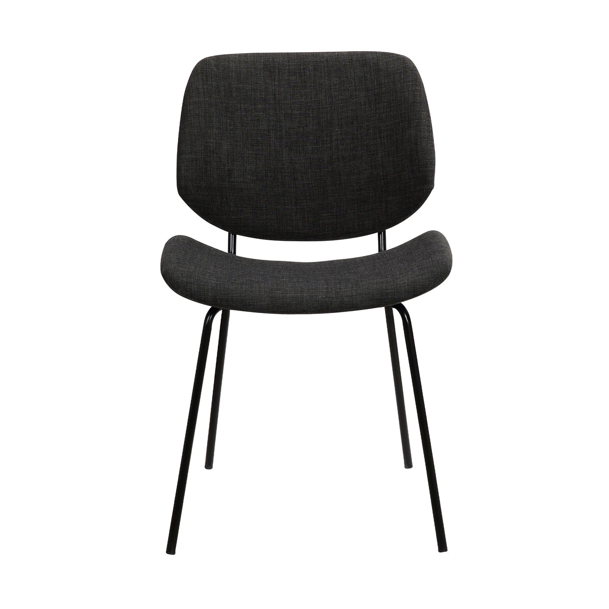 Armen Living Quest Black Powder Steel,Fabric,Plywood 100% Polyster Dining Accent Chair