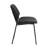 Armen Living Quest Black Powder Steel,Fabric,Plywood 100% Polyster Dining Accent Chair