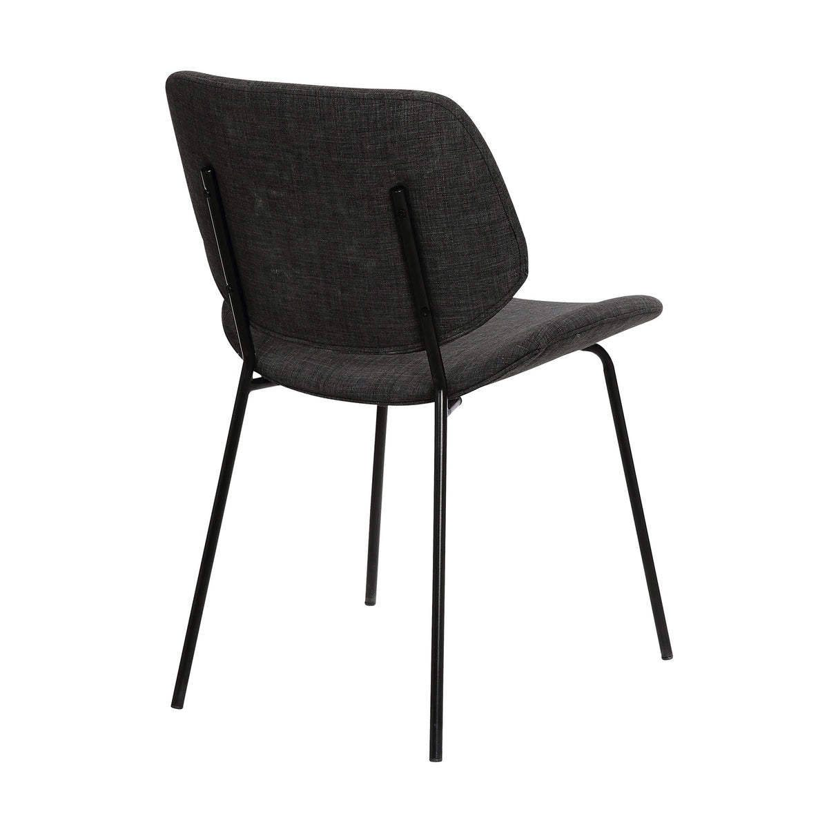 Armen Living Quest Black Powder Steel,Fabric,Plywood 100% Polyster Dining Accent Chair