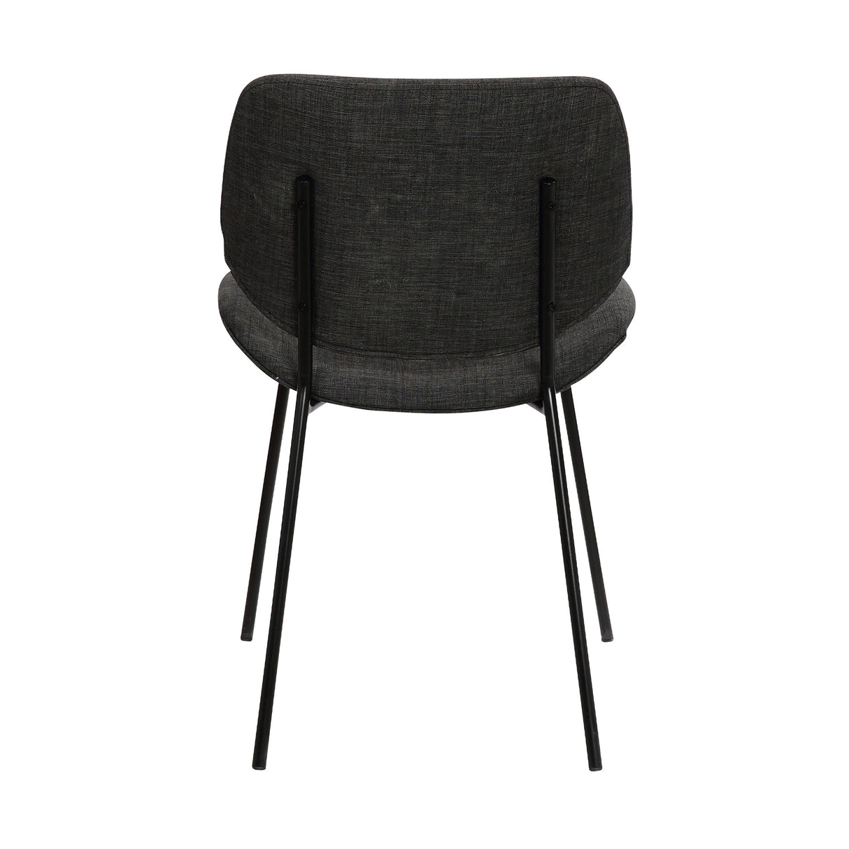 Armen Living Quest Black Powder Steel,Fabric,Plywood 100% Polyster Dining Accent Chair