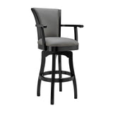 Armen Living Raleigh Arm Wood/Faux Leather 100% Polyurethane Barstool