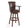 Armen Living Raleigh Arm Chestnut Wood/Faux Leather/Leatherette 100% Polyurethane Barstool