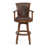 Armen Living Raleigh Arm Chestnut Wood/Faux Leather/Leatherette 100% Polyurethane Barstool