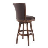 Armen Living Raleigh Chestnut Wood/Faux Leather/Leatherette 100% Polyurethane Barstool