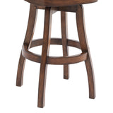 Armen Living Raleigh Chestnut Wood/Faux Leather/Leatherette 100% Polyurethane Barstool