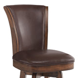 Armen Living Raleigh Chestnut Wood/Faux Leather/Leatherette 100% Polyurethane Barstool