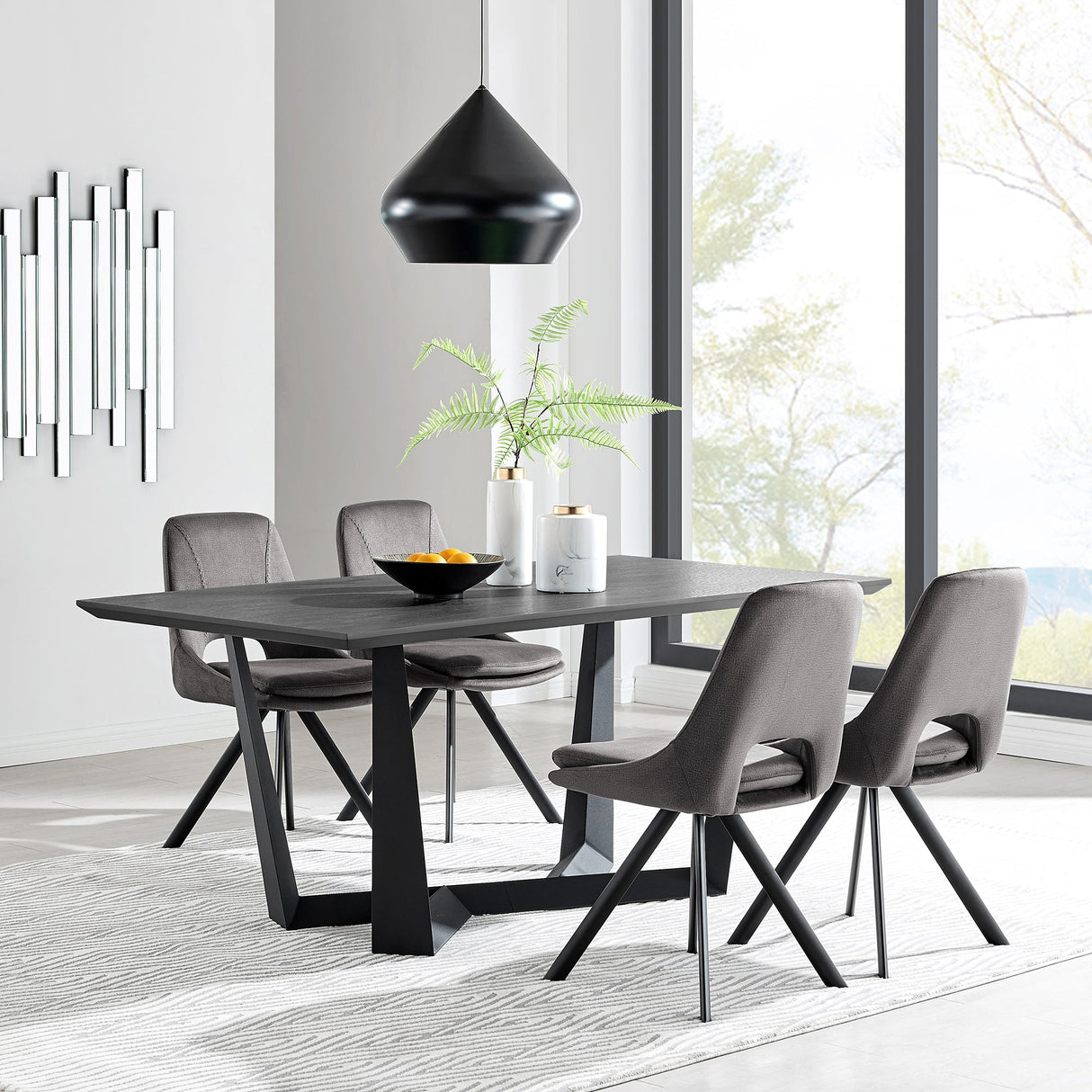 Armen Living Radford Melamine+Metal Dining Table