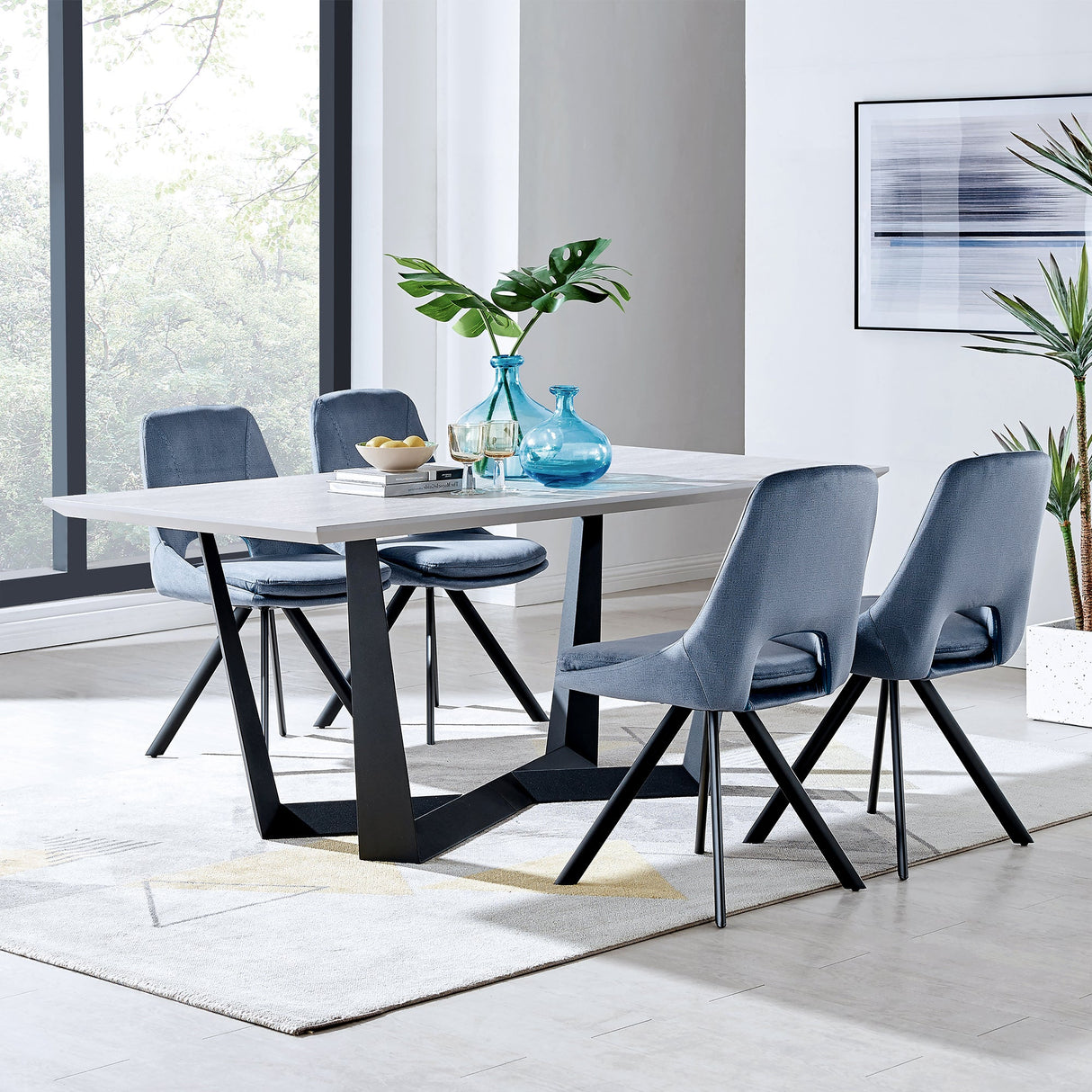 Armen Living Radford Melamine+Metal Dining Table