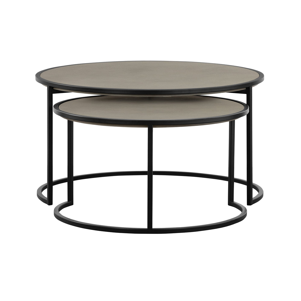 Armen Living Rina Concrete + Metal Nesting Coffee Table - 2-Piece