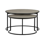 Armen Living Rina Concrete + Metal Nesting Coffee Table - 2-Piece