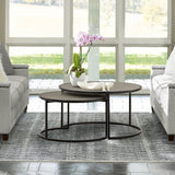 Armen Living Rina Concrete + Metal Nesting Coffee Table - 2-Piece