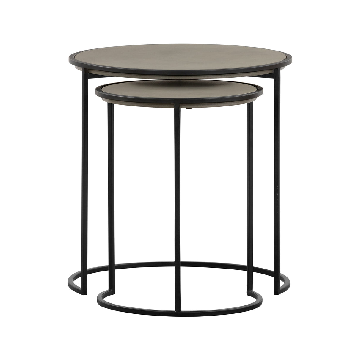 Armen Living Rina Concrete + Metal Nesting End Table - 2-Piece