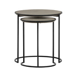 Armen Living Rina Concrete + Metal Nesting End Table - 2-Piece