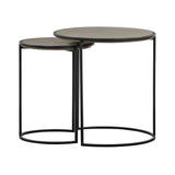 Armen Living Rina Concrete + Metal Nesting End Table - 2-Piece