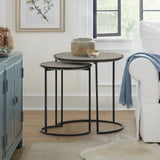 Armen Living Rina Concrete + Metal Nesting End Table - 2-Piece