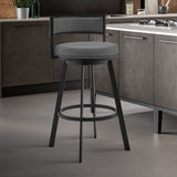 Armen Living Roman Metal/Faux Leather 100% Polyurethane Barstool