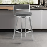 Armen Living Roman Stainless Steel. Faux Leather 100% Polyurethane Barstool