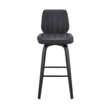 Armen Living Renee Poplar bentwood/Metal/Faux Leather/Foam 100% Polyurethane Swivel Barstool