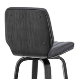 Armen Living Renee Poplar bentwood/Metal/Faux Leather/Foam 100% Polyurethane Swivel Barstool