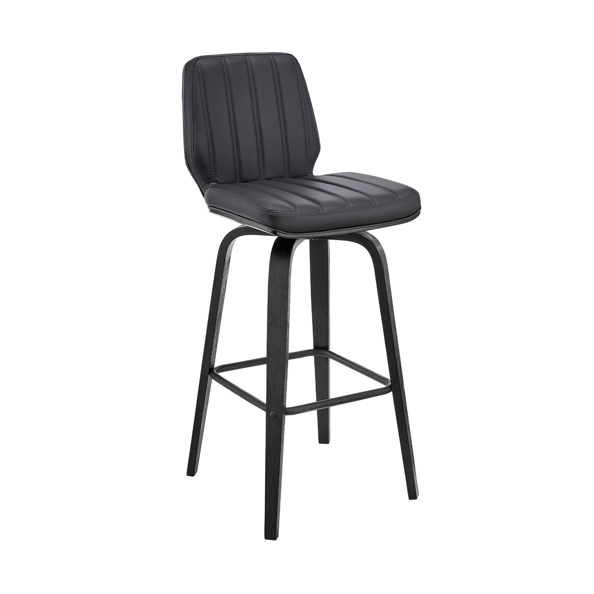 Armen Living Renee Poplar bentwood/Metal/Faux Leather/Foam 100% Polyurethane Swivel Barstool