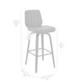 Armen Living Renee Poplar bentwood/Metal/Faux Leather/Foam 100% Polyurethane Swivel Barstool