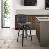 Armen Living Renee Poplar bentwood/Metal/Faux Leather/Foam 100% Polyurethane Swivel Barstool