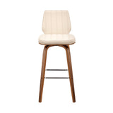 Armen Living Renee Poplar bentwood/Metal/Faux Leather/Foam 100% Polyurethane Swivel Barstool