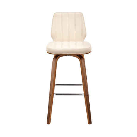 Armen Living Renee Poplar bentwood/Metal/Faux Leather/Foam 100% Polyurethane Swivel Barstool