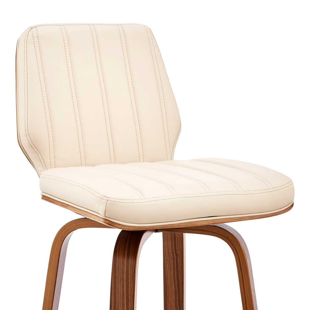 Armen Living Renee Poplar bentwood/Metal/Faux Leather/Foam 100% Polyurethane Swivel Barstool