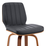 Armen Living Renee Poplar bentwood/Metal/Faux Leather/Foam 100% Polyurethane Swivel Barstool