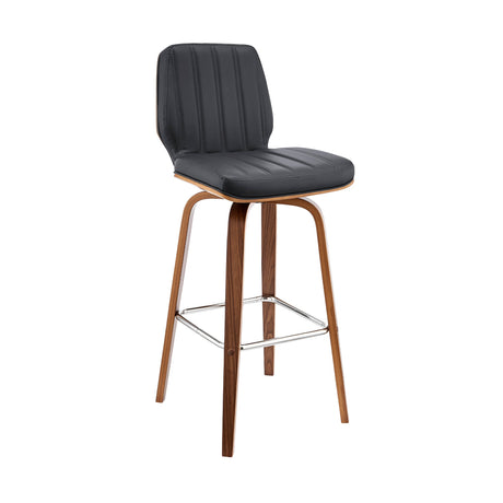 Armen Living Renee Poplar bentwood/Metal/Faux Leather/Foam 100% Polyurethane Swivel Barstool