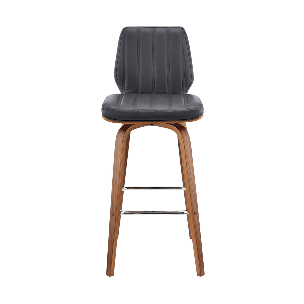 Armen Living Renee Poplar bentwood/Metal/Faux Leather/Foam 100% Polyurethane Swivel Barstool