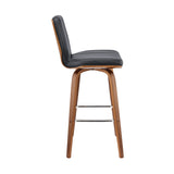 Armen Living Renee Poplar bentwood/Metal/Faux Leather/Foam 100% Polyurethane Swivel Barstool