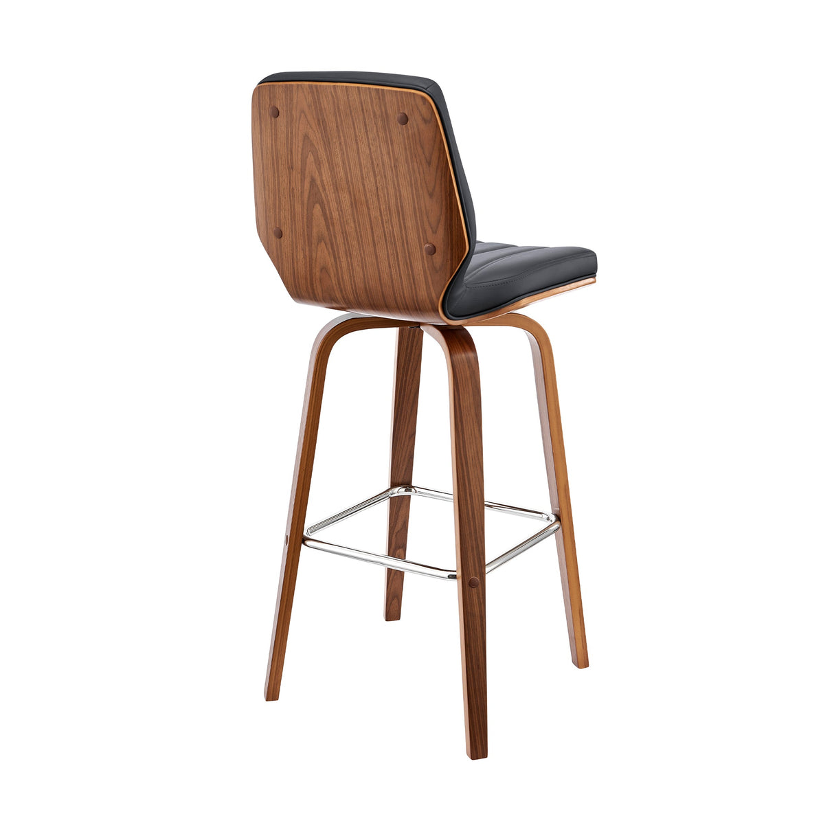 Armen Living Renee Poplar bentwood/Metal/Faux Leather/Foam 100% Polyurethane Swivel Barstool