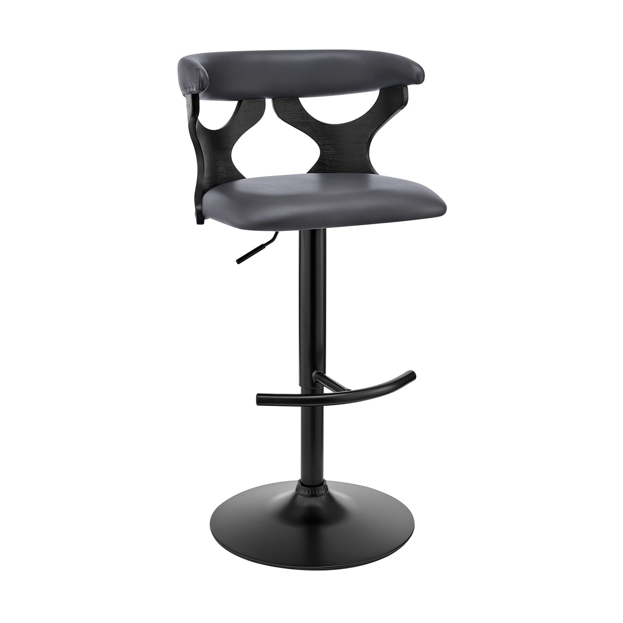 Armen Living Ruth Poplar bentwood/Metal/Faux Leather/Foam 100% Polyurethane Swivel Barstool