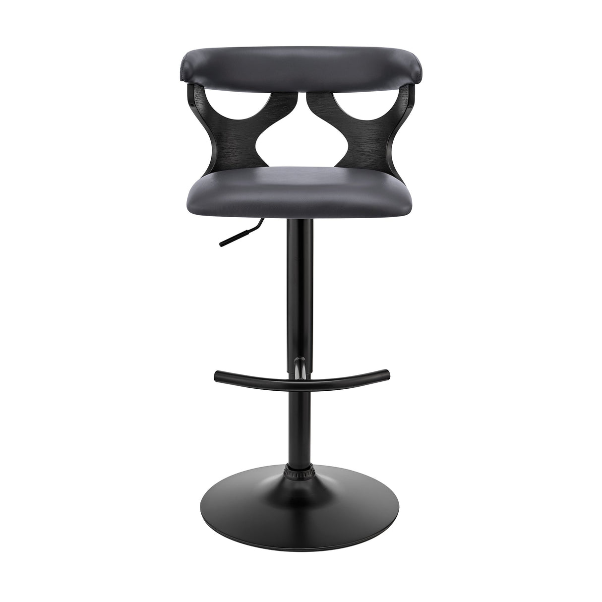 Armen Living Ruth Poplar bentwood/Metal/Faux Leather/Foam 100% Polyurethane Swivel Barstool