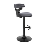 Armen Living Ruth Poplar bentwood/Metal/Faux Leather/Foam 100% Polyurethane Swivel Barstool