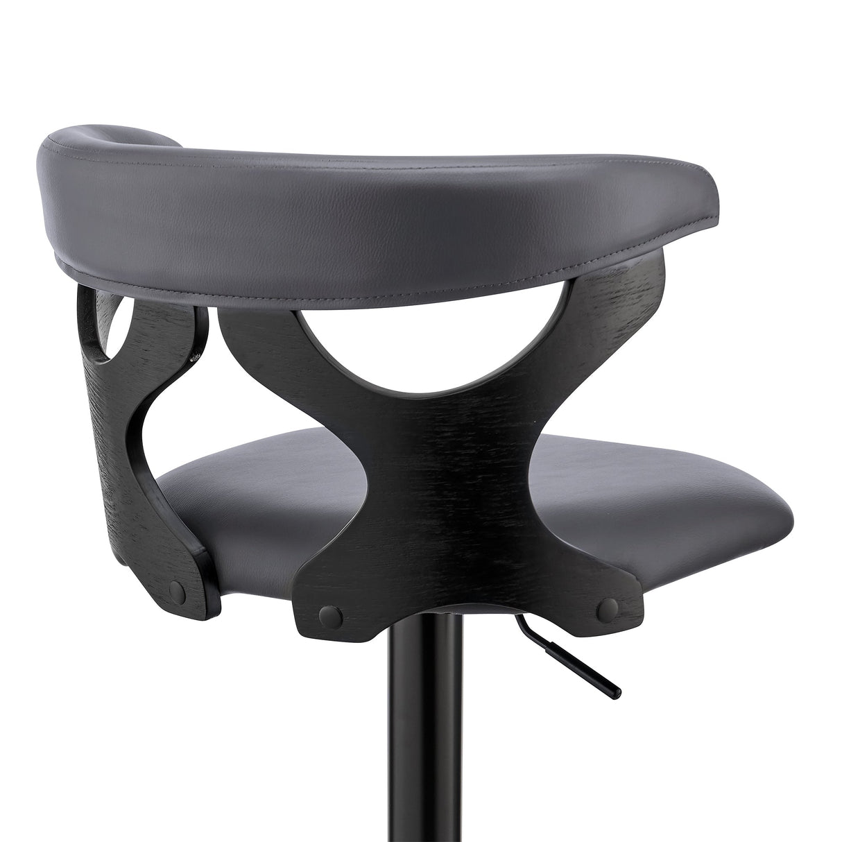 Armen Living Ruth Poplar bentwood/Metal/Faux Leather/Foam 100% Polyurethane Swivel Barstool