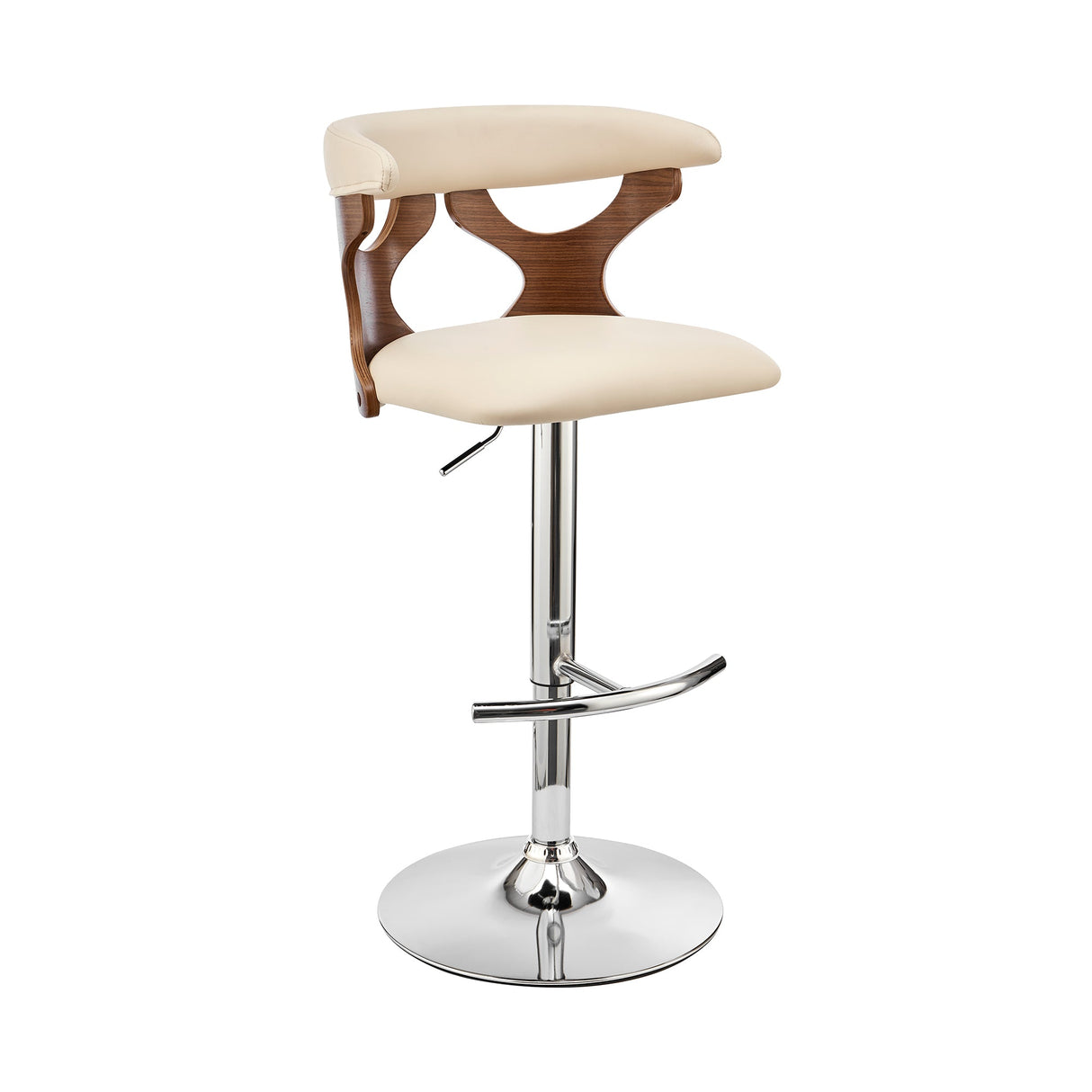 Armen Living Ruth Poplar bentwood/Metal/Faux Leather/Foam 100% Polyurethane Swivel Barstool