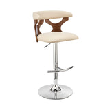 Armen Living Ruth Poplar bentwood/Metal/Faux Leather/Foam 100% Polyurethane Swivel Barstool