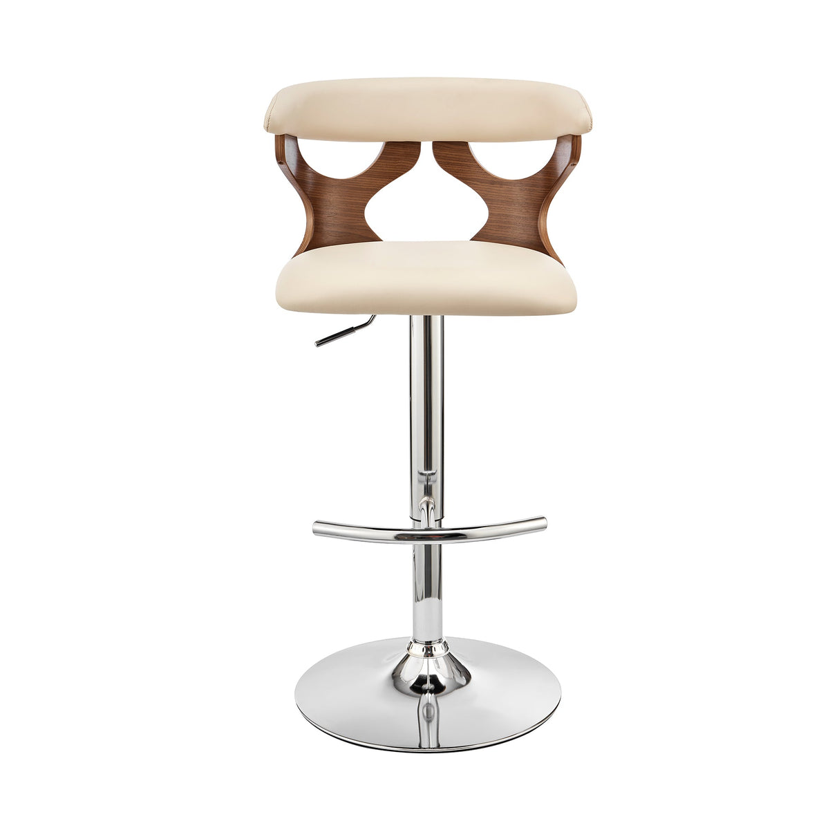 Armen Living Ruth Poplar bentwood/Metal/Faux Leather/Foam 100% Polyurethane Swivel Barstool